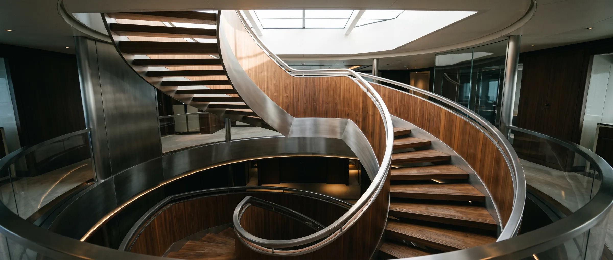 Stairwell. With skylight. This is where the choice of material shows most clearly.