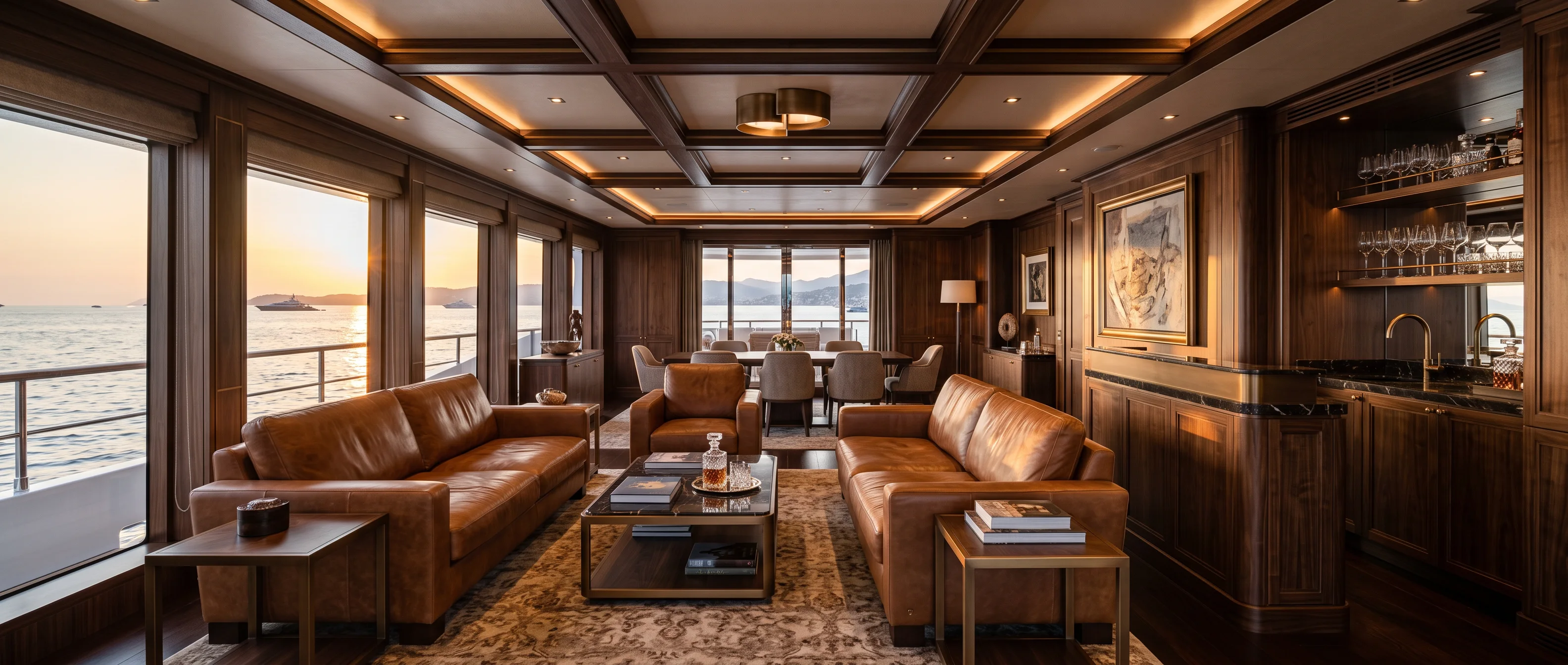 Kontor. Solid walnut, bronze, tanned leather. Warm and heavy.