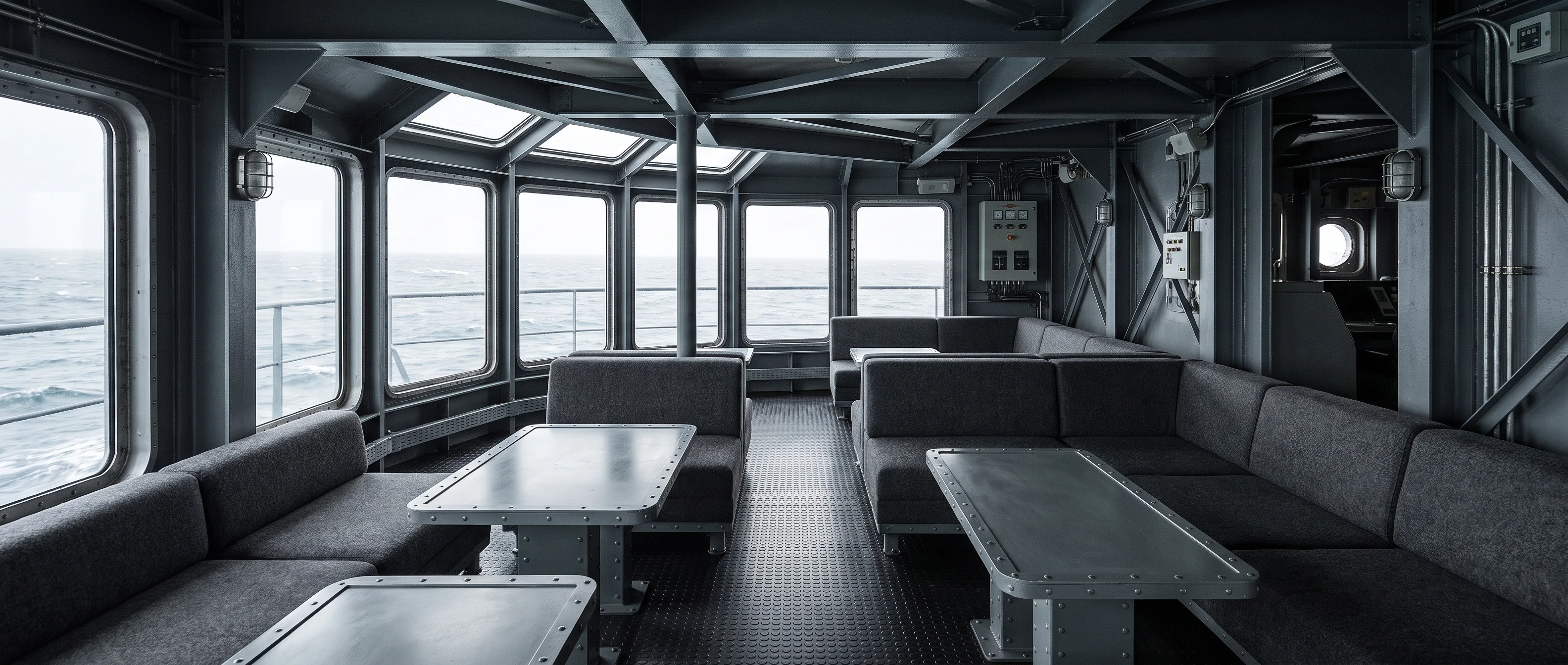 Werft. The steel stays visible, with wool and rubber alongside.